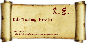 Kőhalmy Ervin névjegykártya